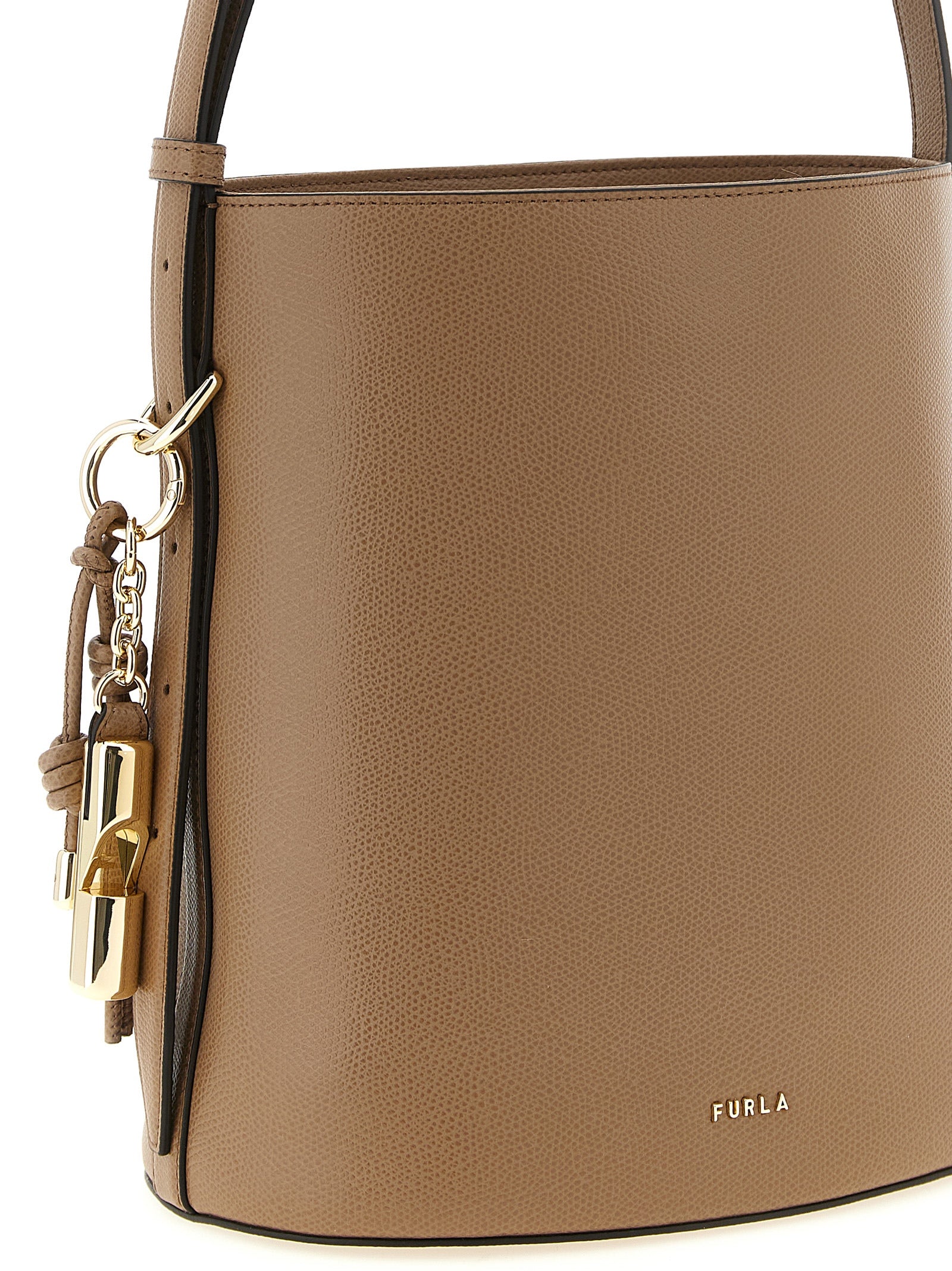 Beige Calfskin Shoulder Bag