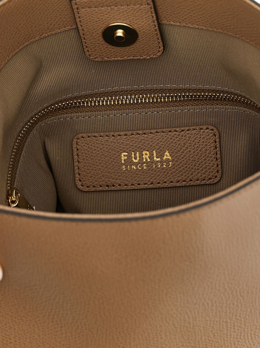 Beige Calfskin Shoulder Bag