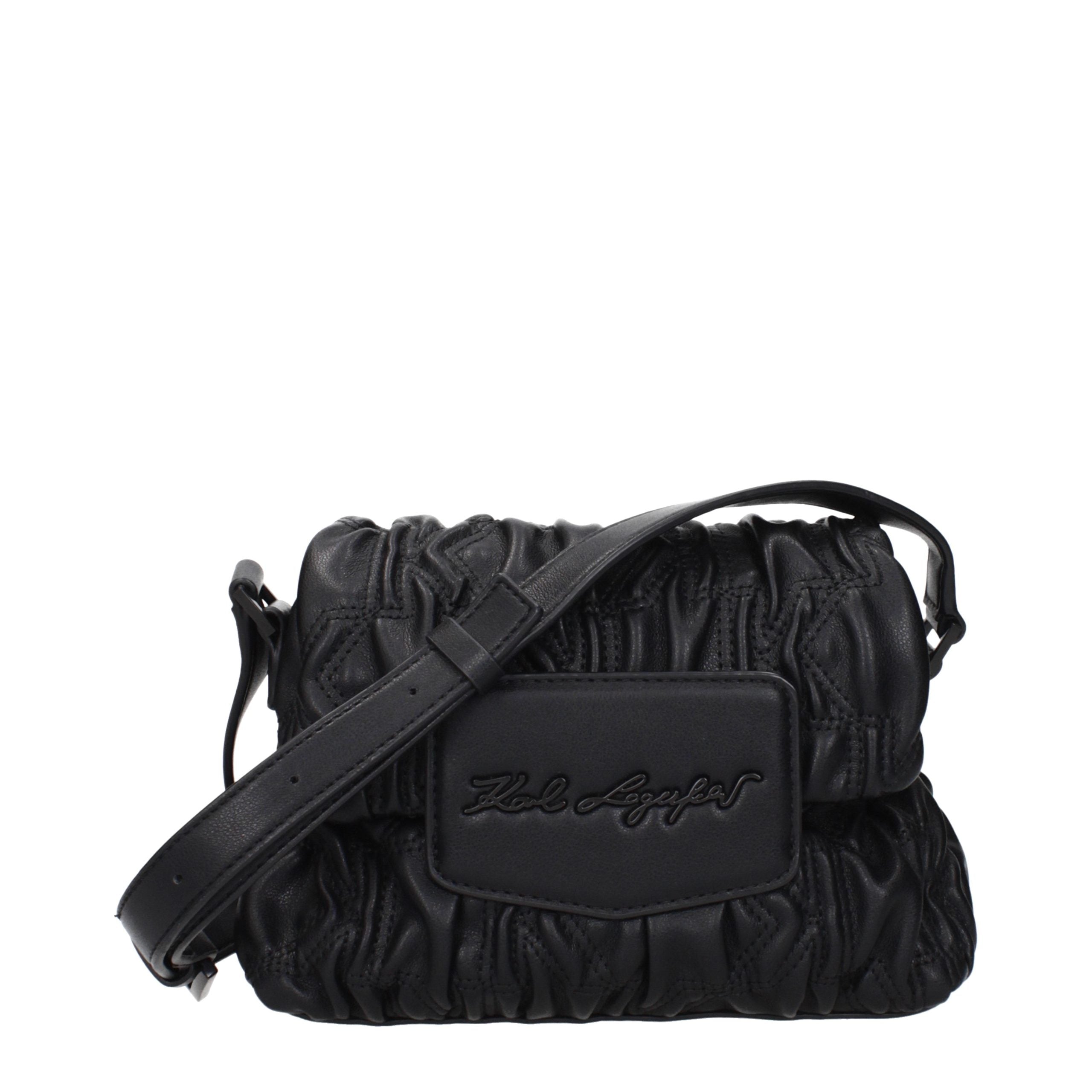 Black Polyester Crossbody Bag