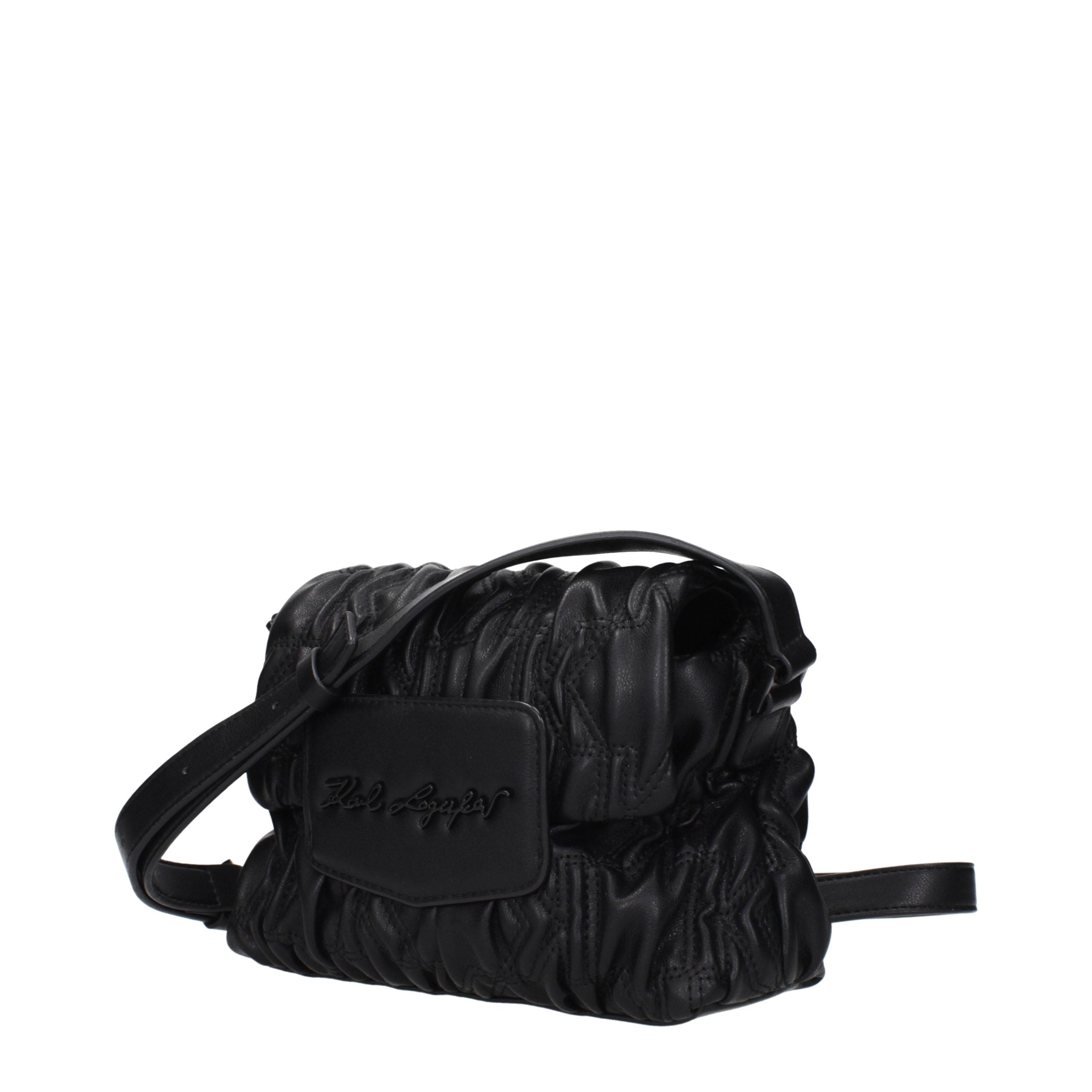Black Polyester Crossbody Bag
