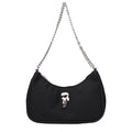 Black Fabric Shoulder Bag