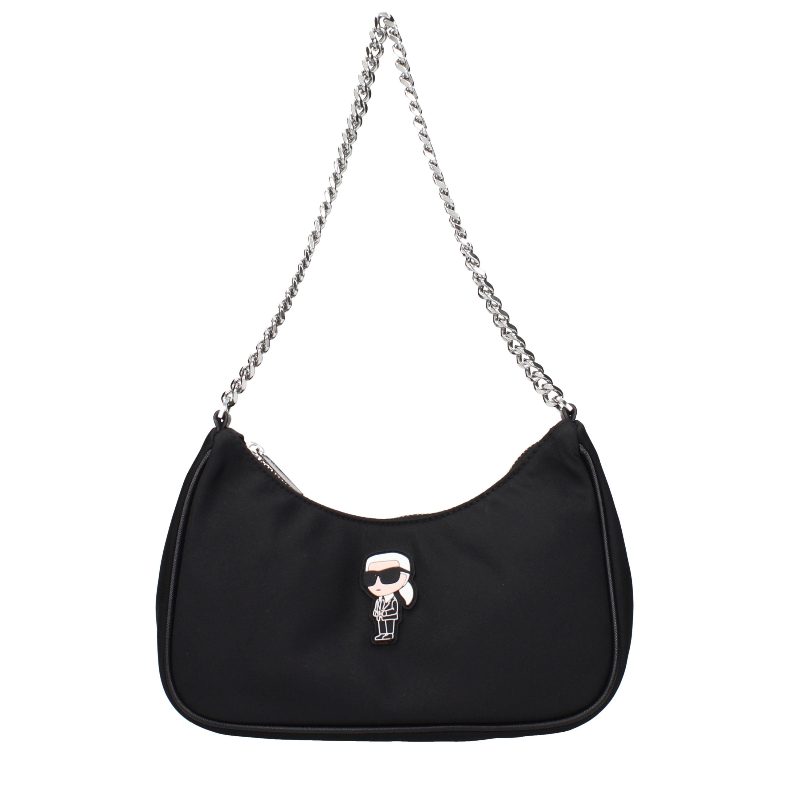 Black Fabric Shoulder Bag