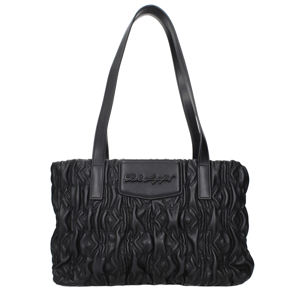 Black Polyester Shoulder Bag