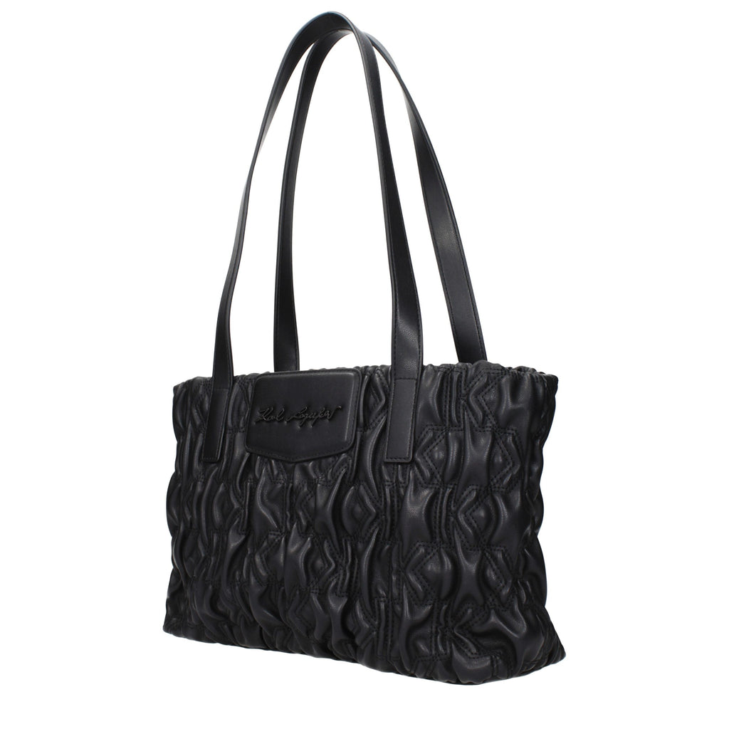 Black Polyester Shoulder Bag