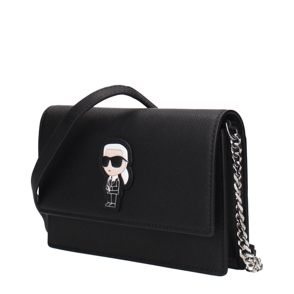 Black Polyethylene Crossbody Bag