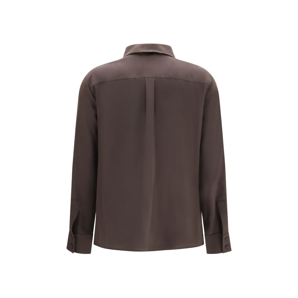 Brown Silk Dress Shirt
