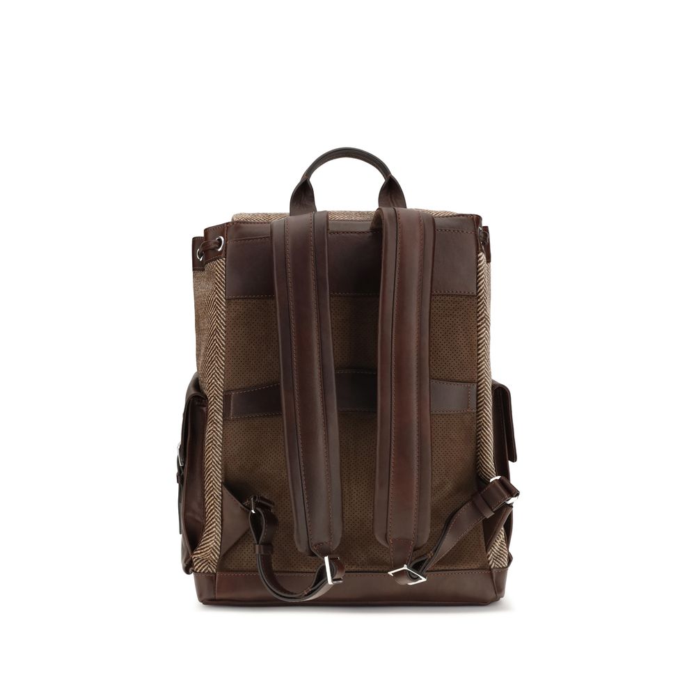 Brown Polyamide Backpack