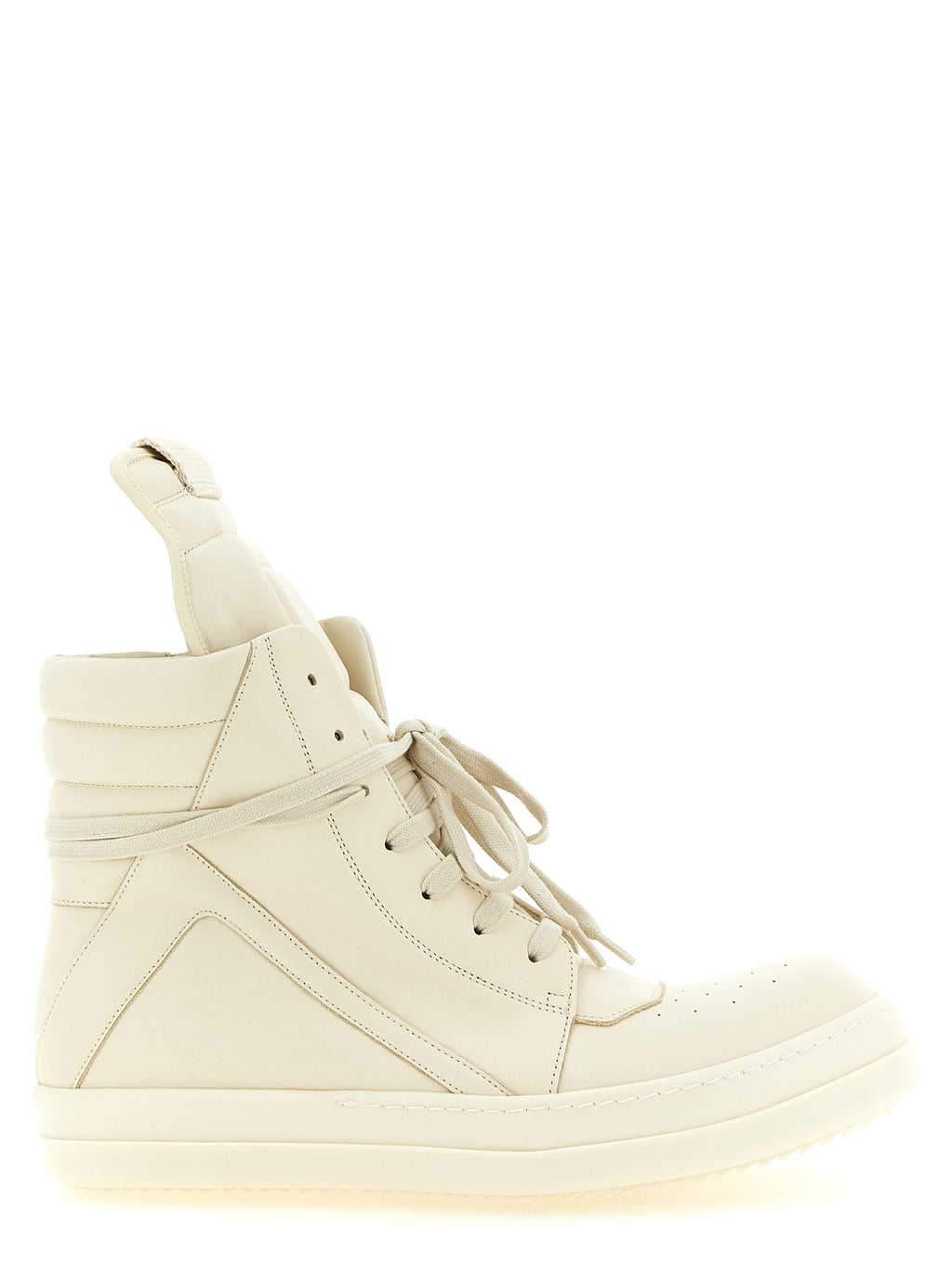 White Calfskin High Top Sneakers