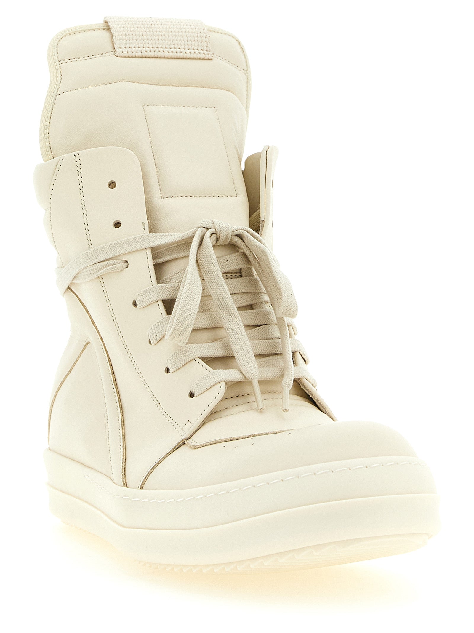 White Calfskin High Top Sneakers
