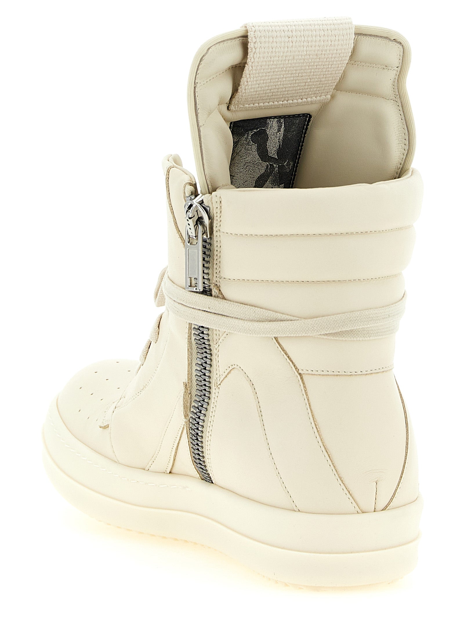 White Calfskin High Top Sneakers