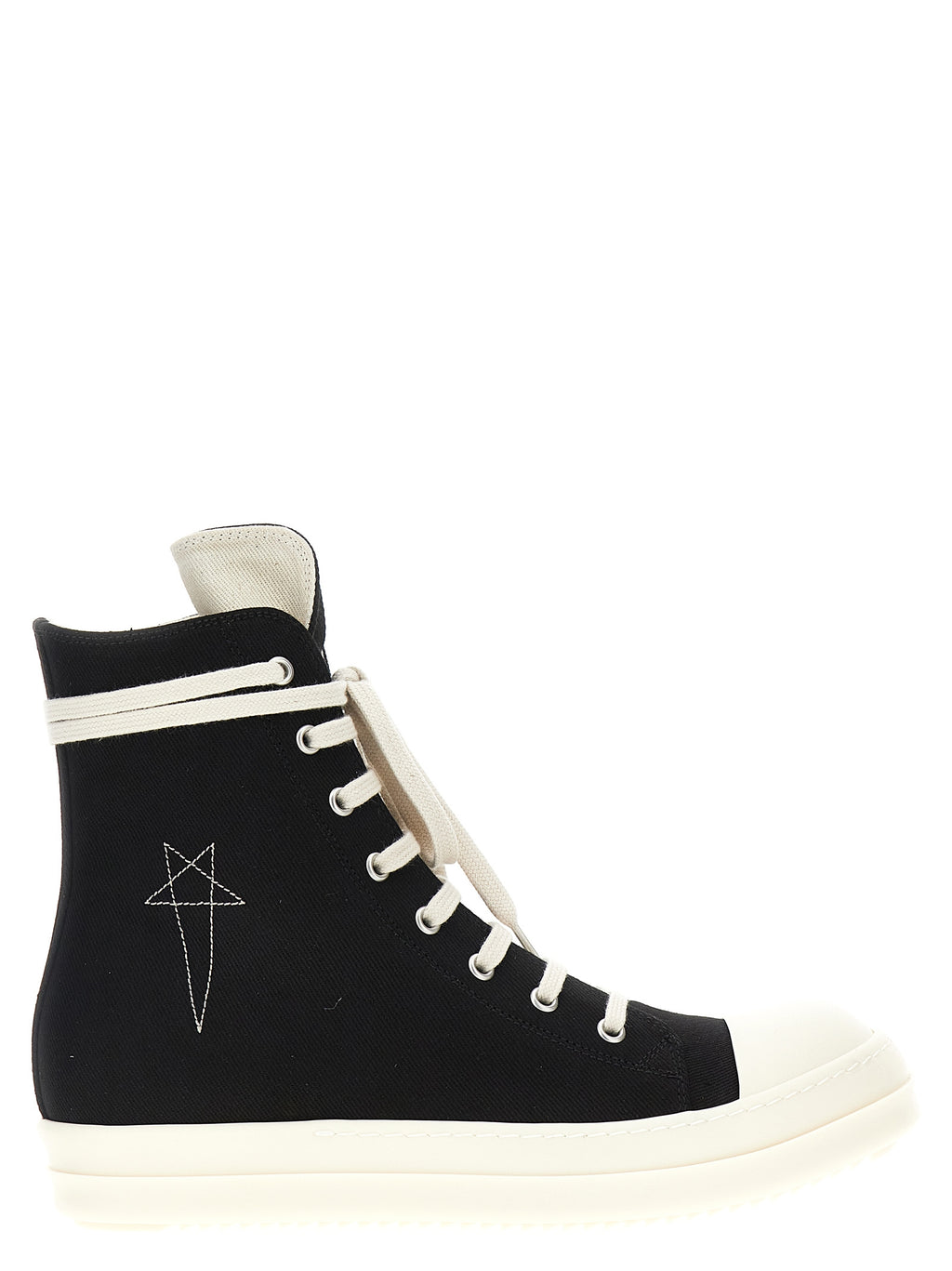 Black Cotton High Top Sneakers