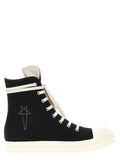 Black Cotton High Top Sneakers