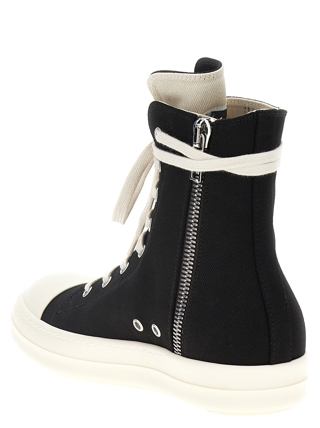 Black Cotton High Top Sneakers
