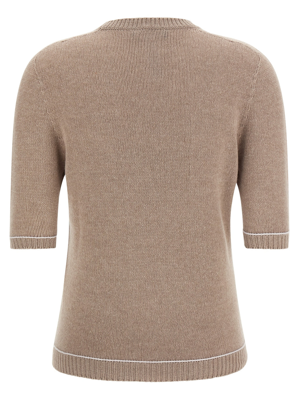 Beige Virgin Wool Cardigan