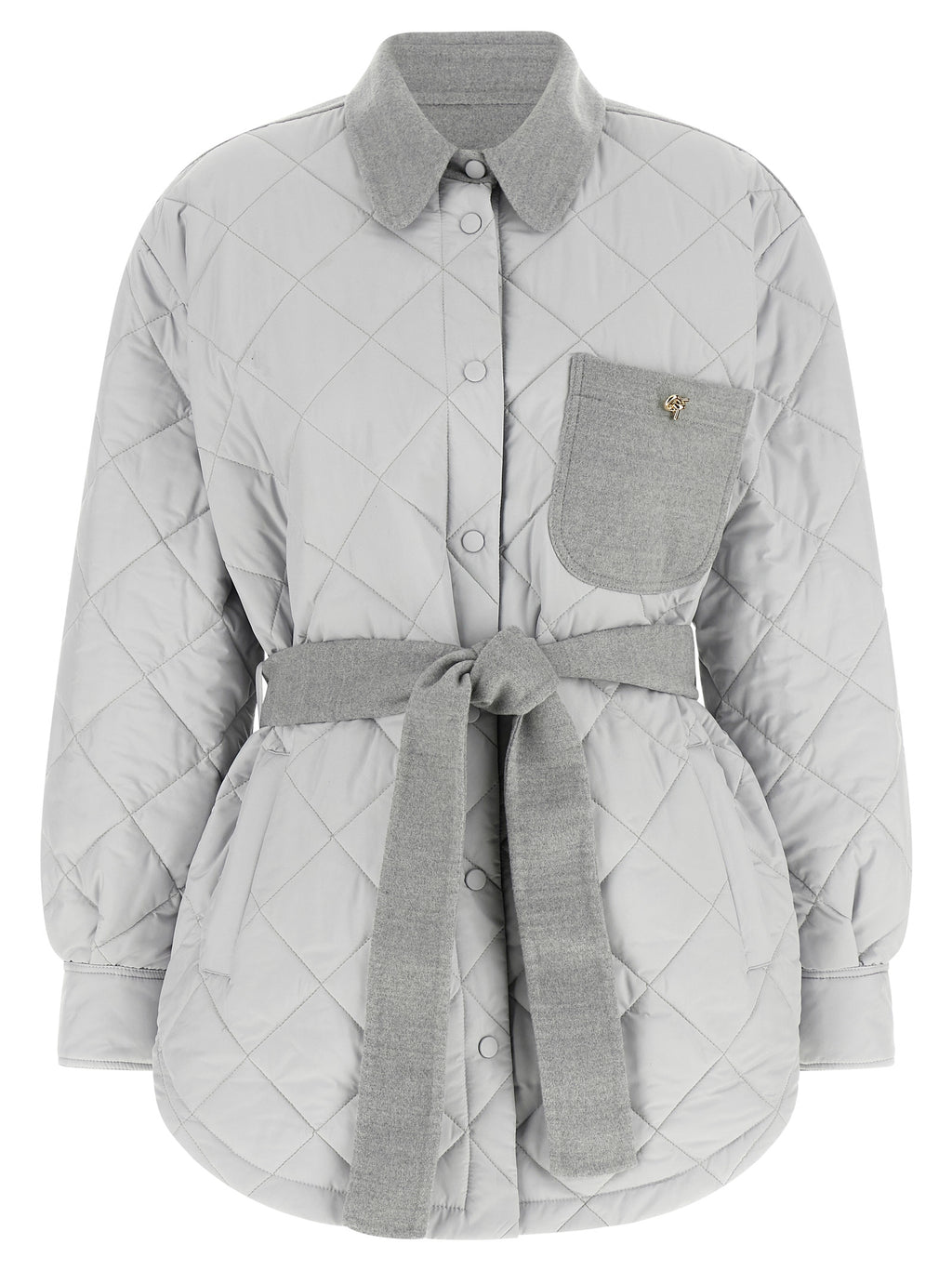 Gray Polyester Shell Jacket