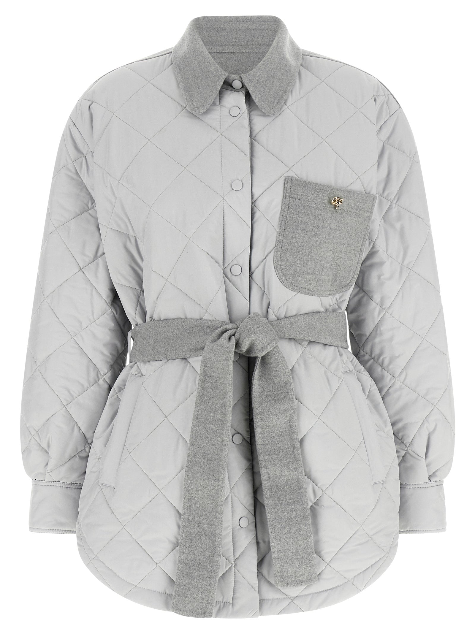 Gray Polyester Shell Jacket
