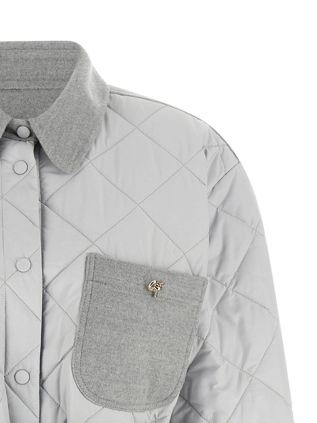 Gray Polyester Shell Jacket