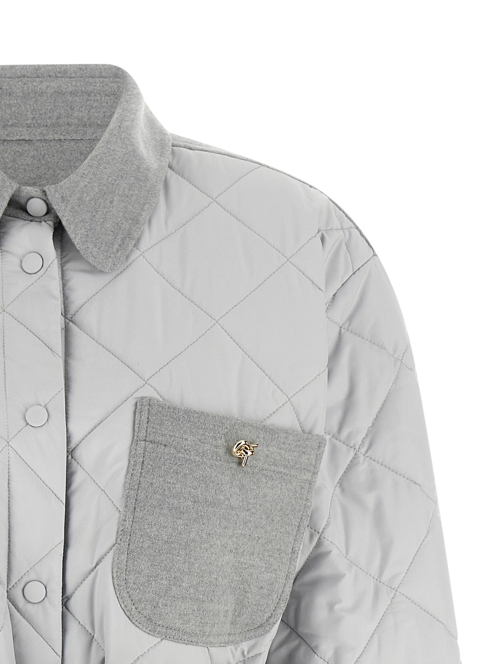 Gray Polyester Shell Jacket