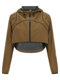 Brown Polyester Shell Jacket