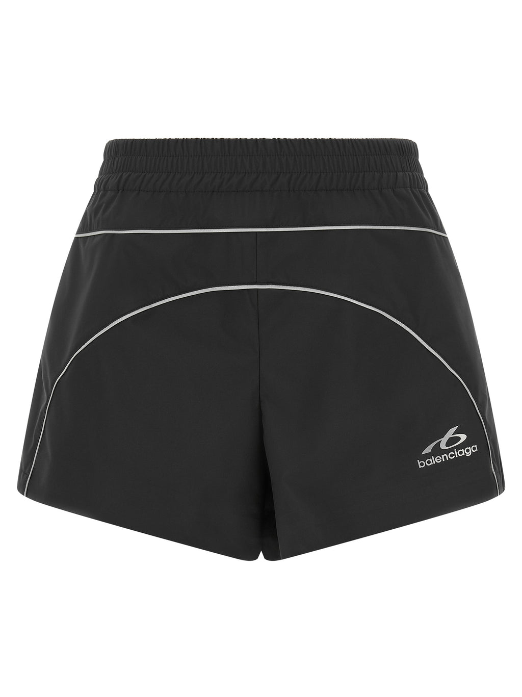 Black Polyester Bermuda Shorts