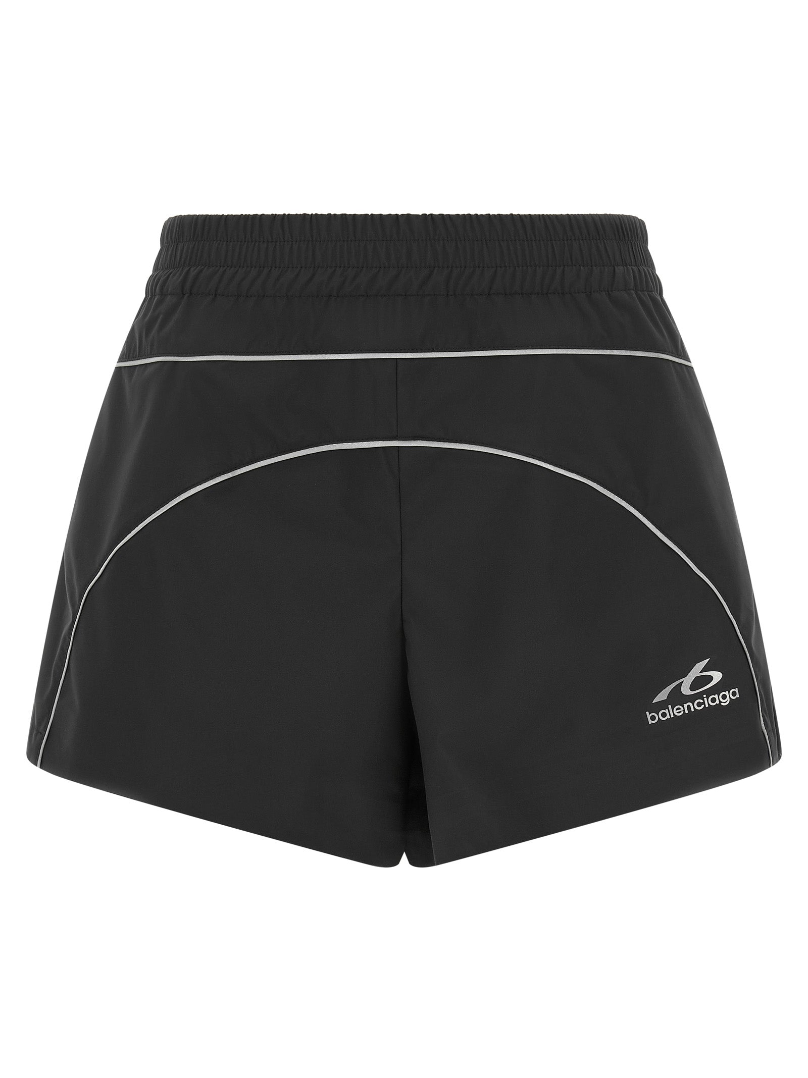 Black Polyester Bermuda Shorts