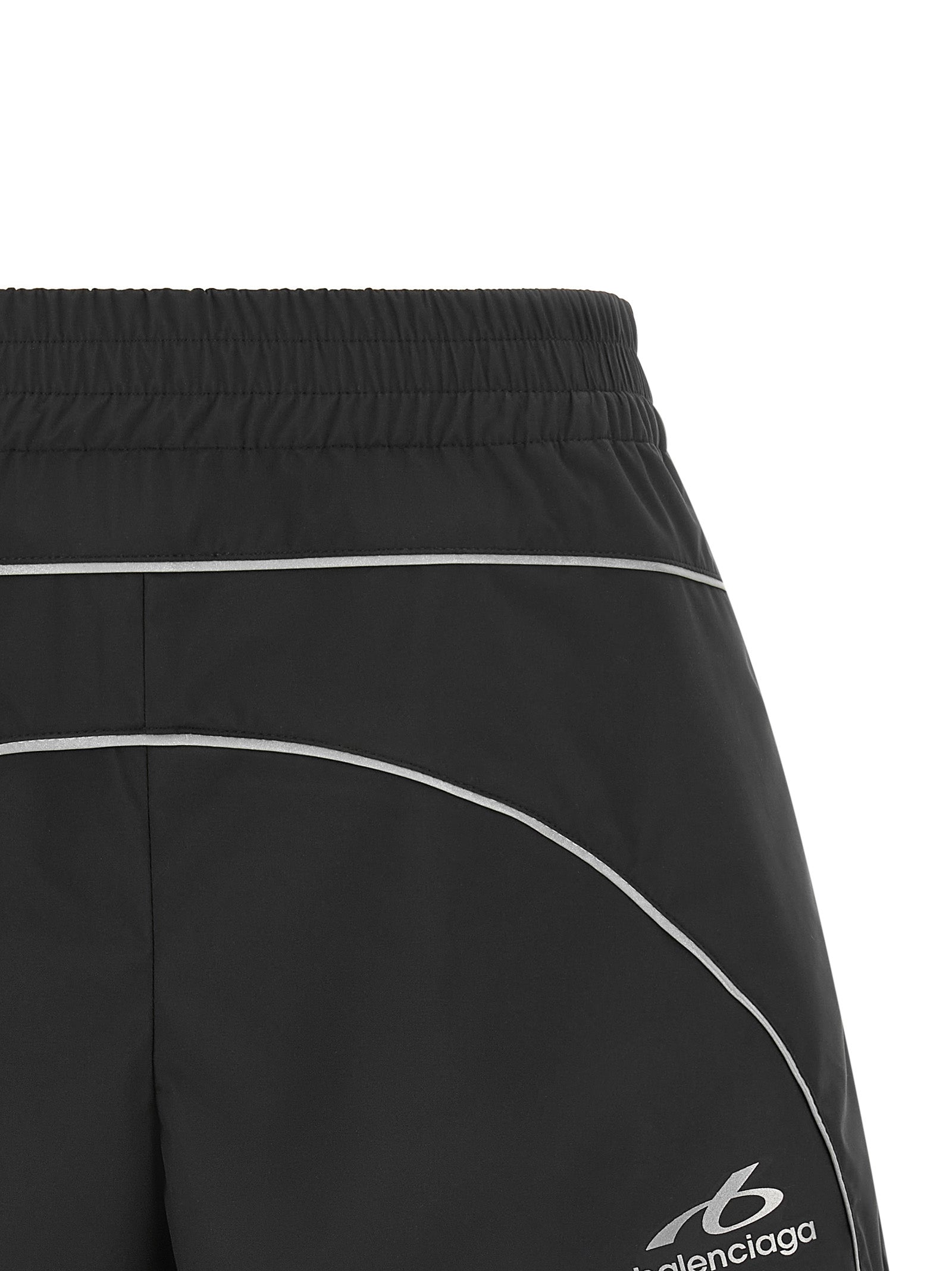 Black Polyester Bermuda Shorts