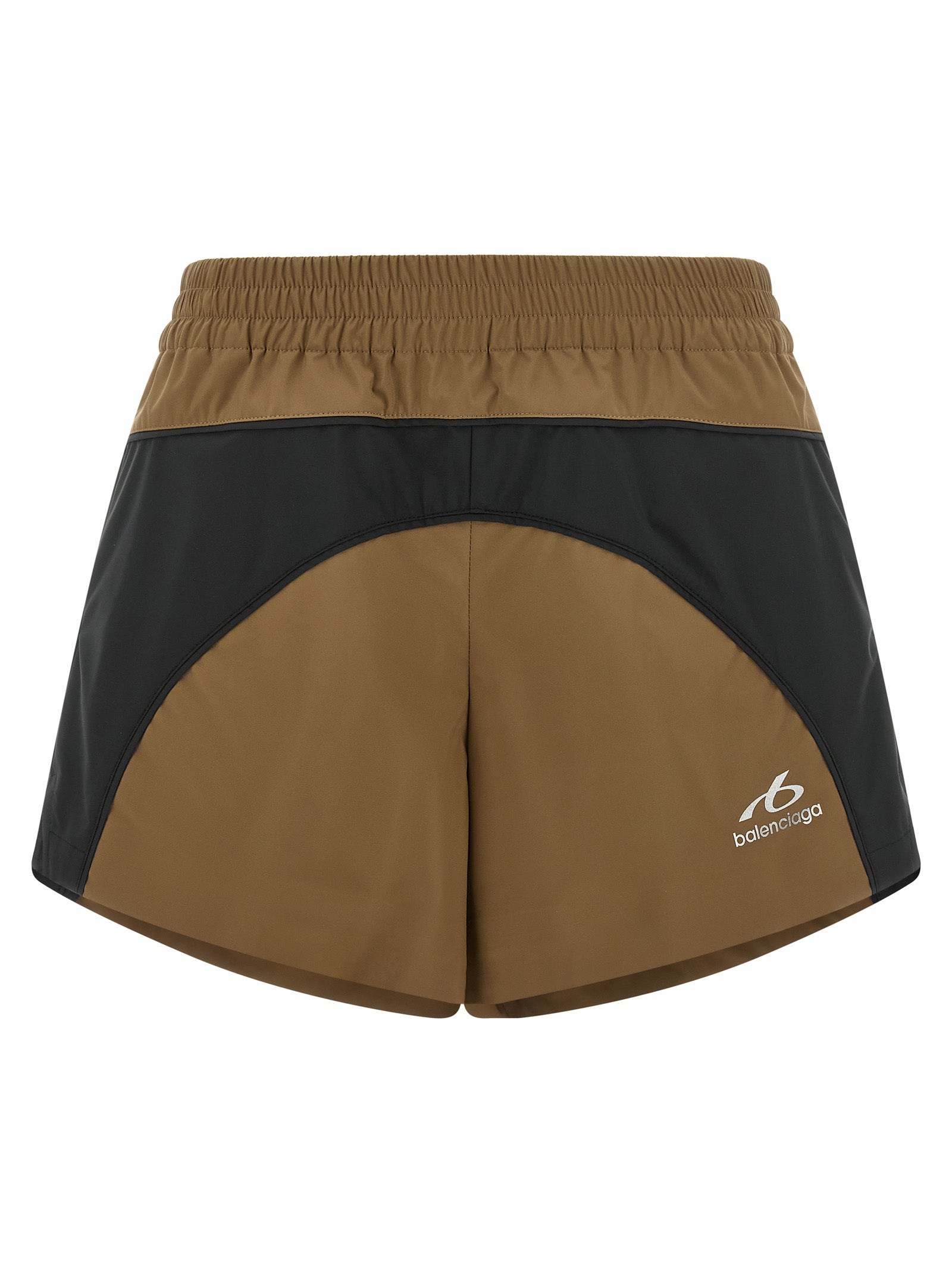 Brown Polyester Bermuda Shorts
