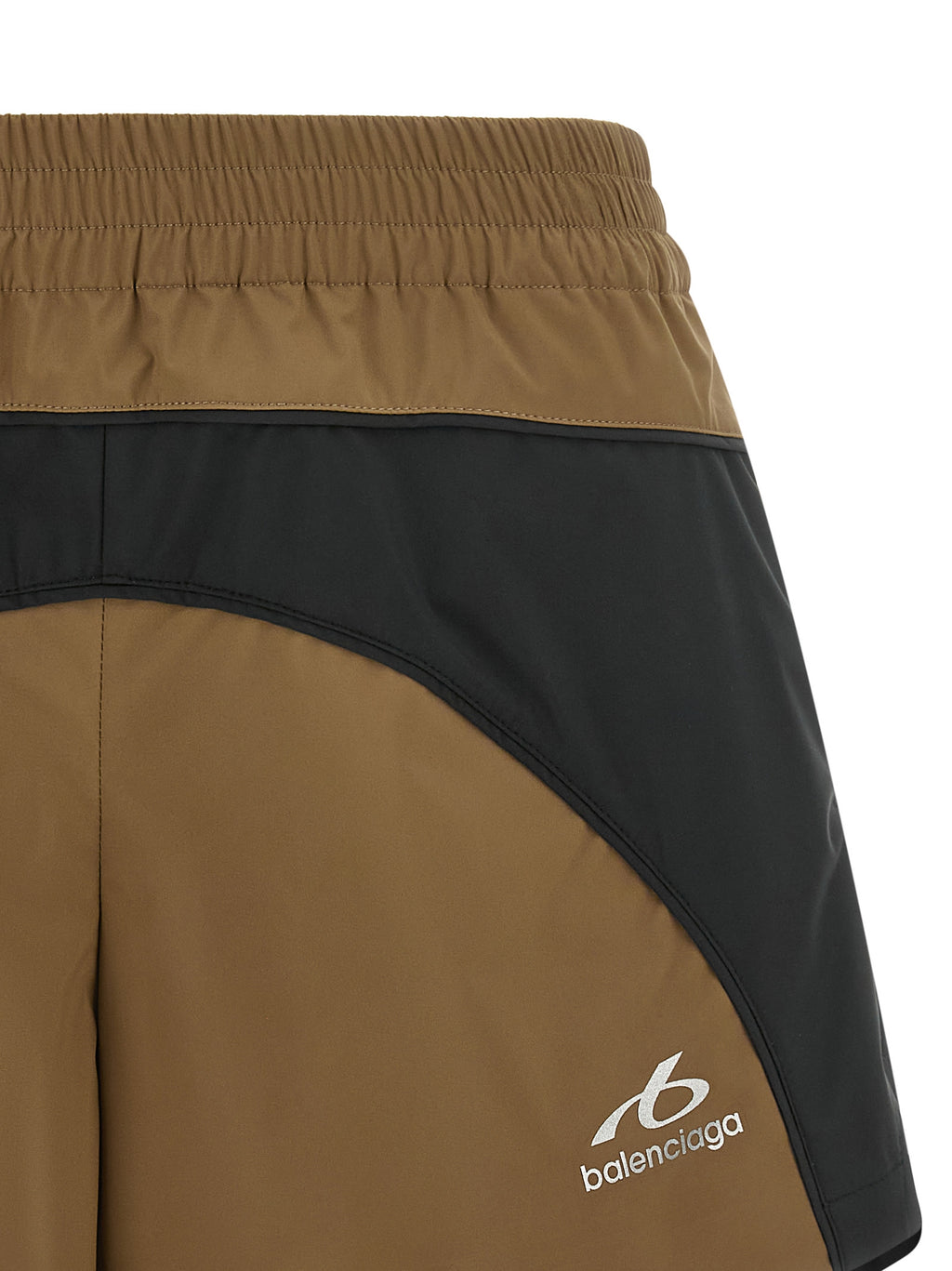 Brown Polyester Bermuda Shorts