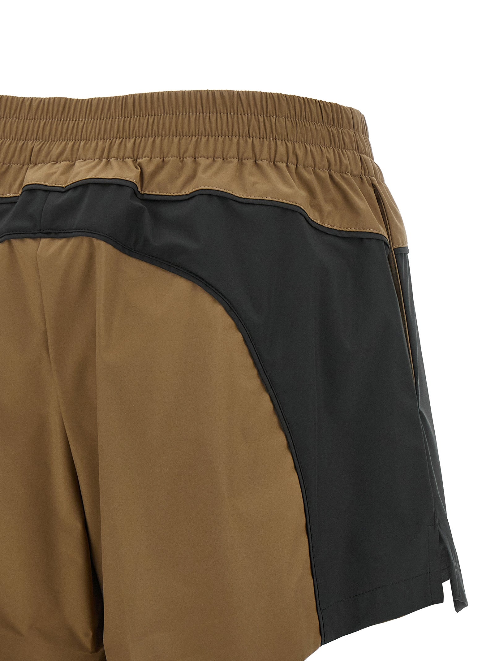 Brown Polyester Bermuda Shorts