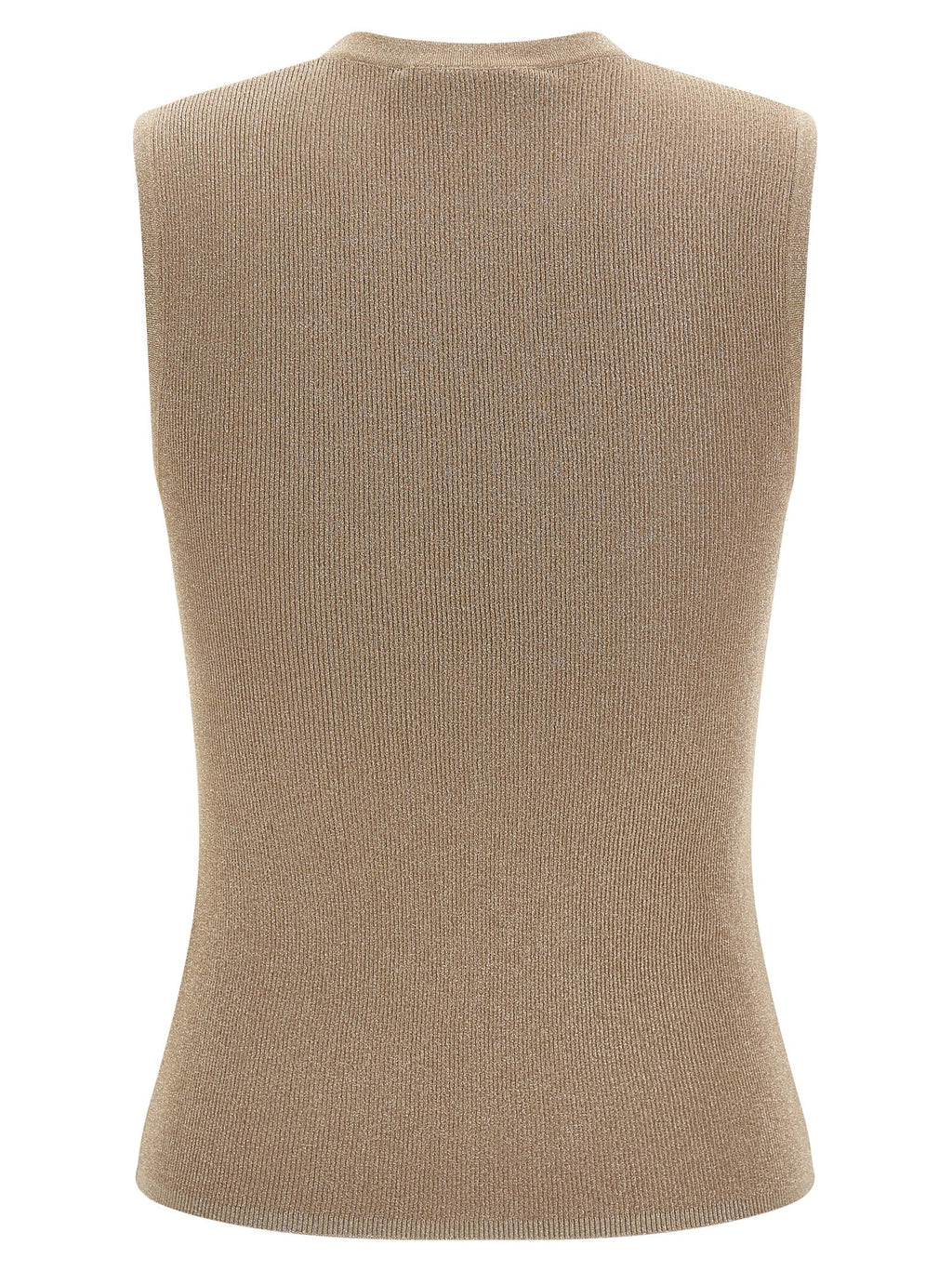 Beige Polyamide Sleeveles T-Shirt