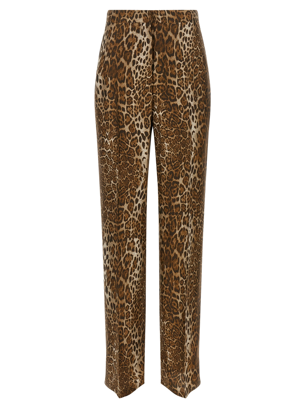Brown Silk Casual Pants