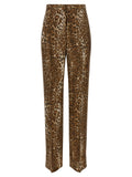 Brown Silk Casual Pants