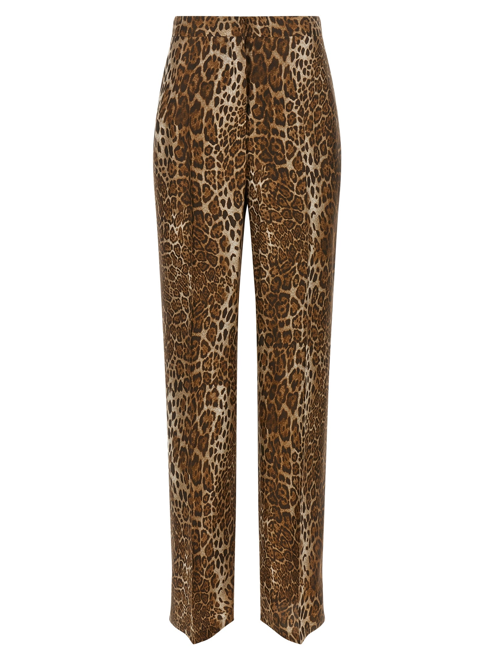 Brown Silk Casual Pants