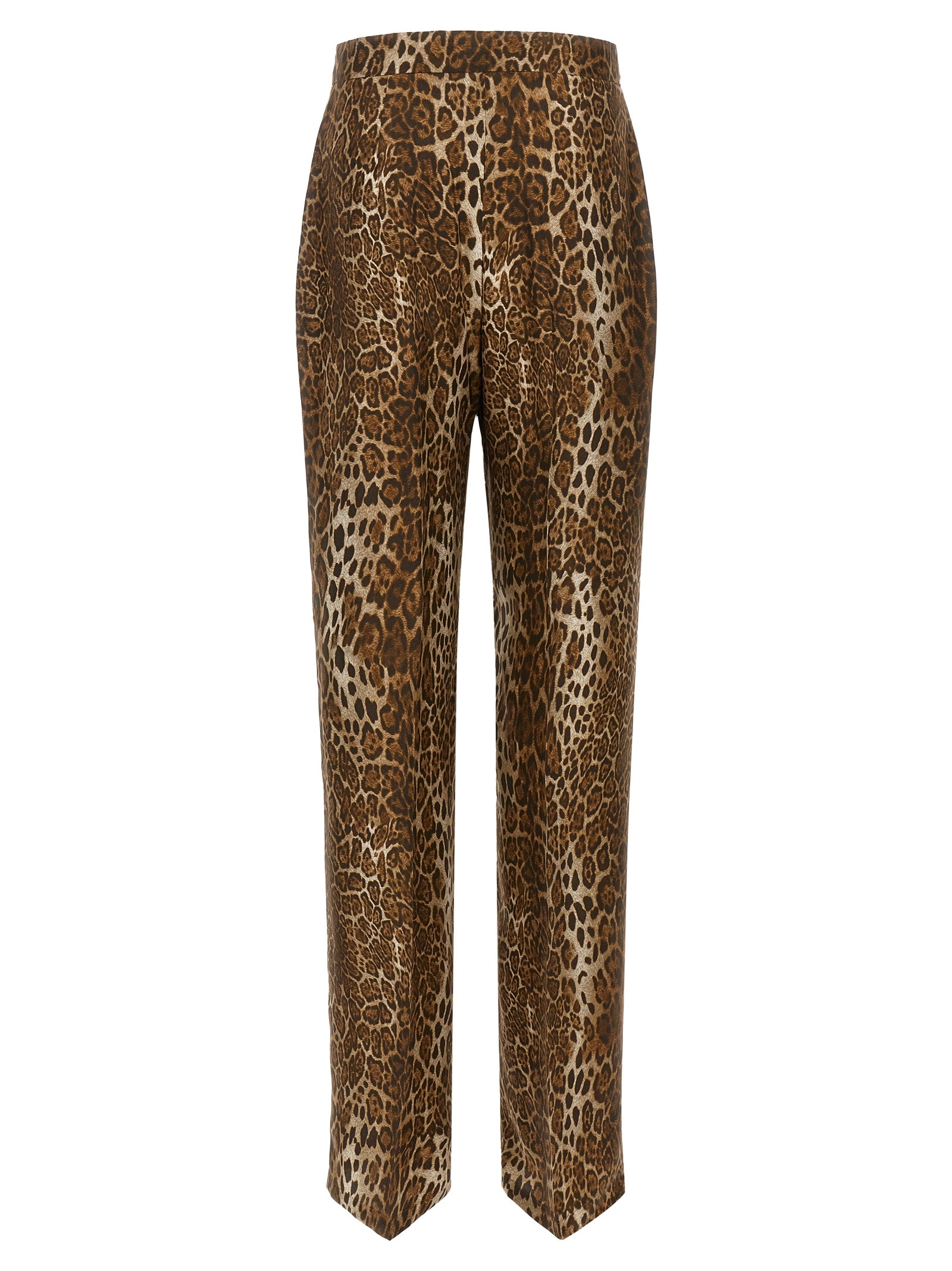 Brown Silk Casual Pants