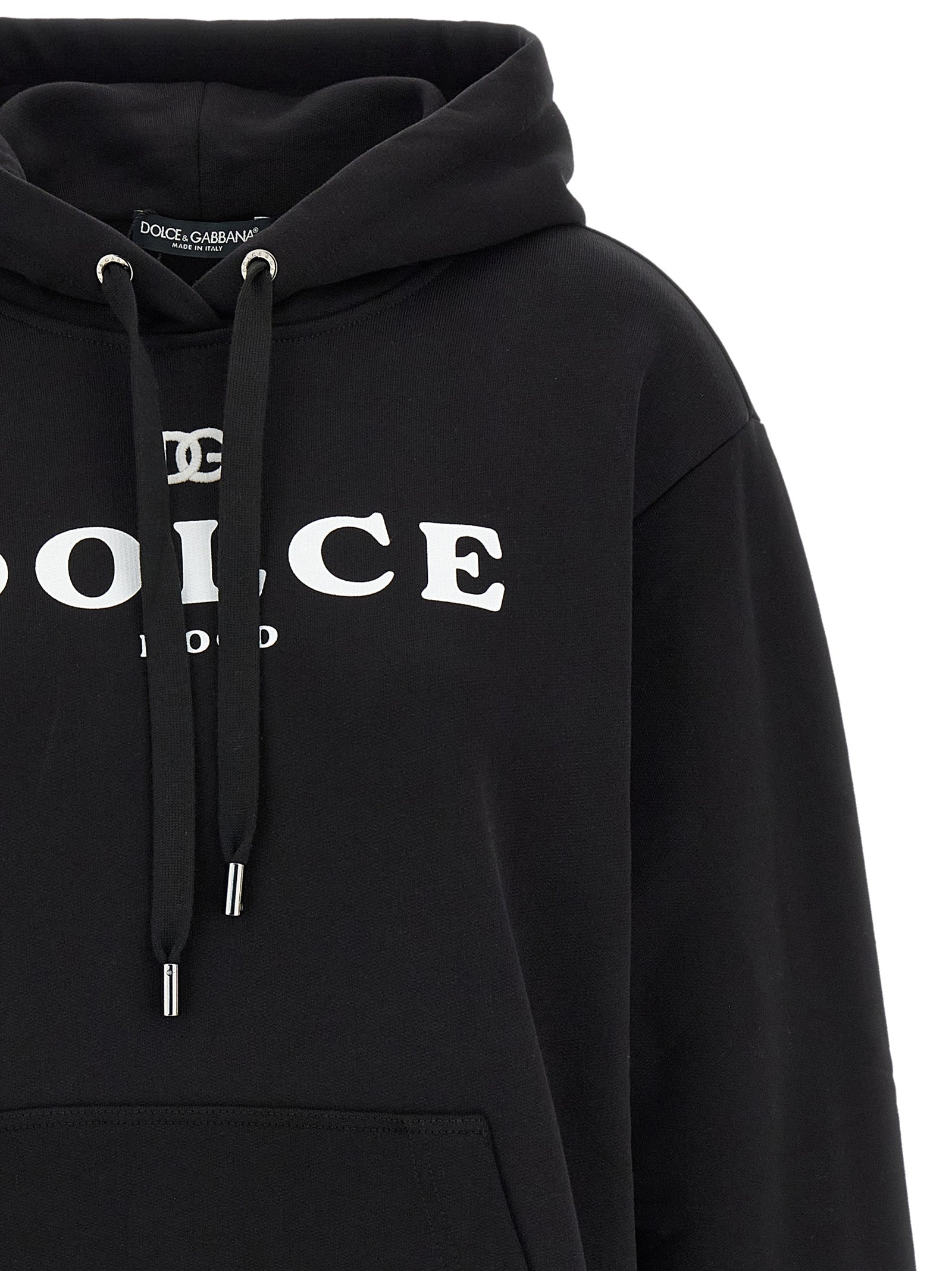 Black Cotton Hoodie
