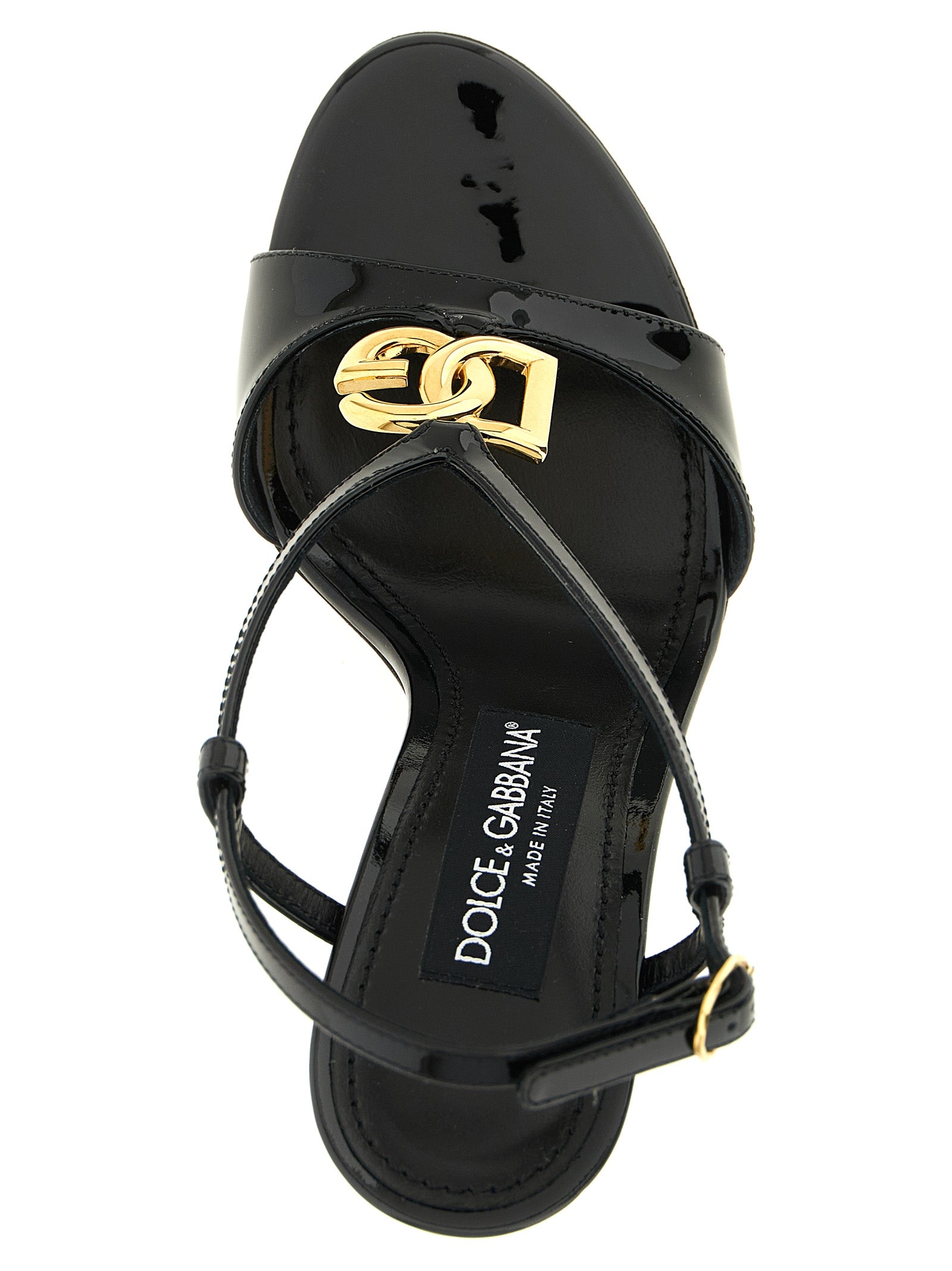 Black Calfskin Stiletto Heel Sandals