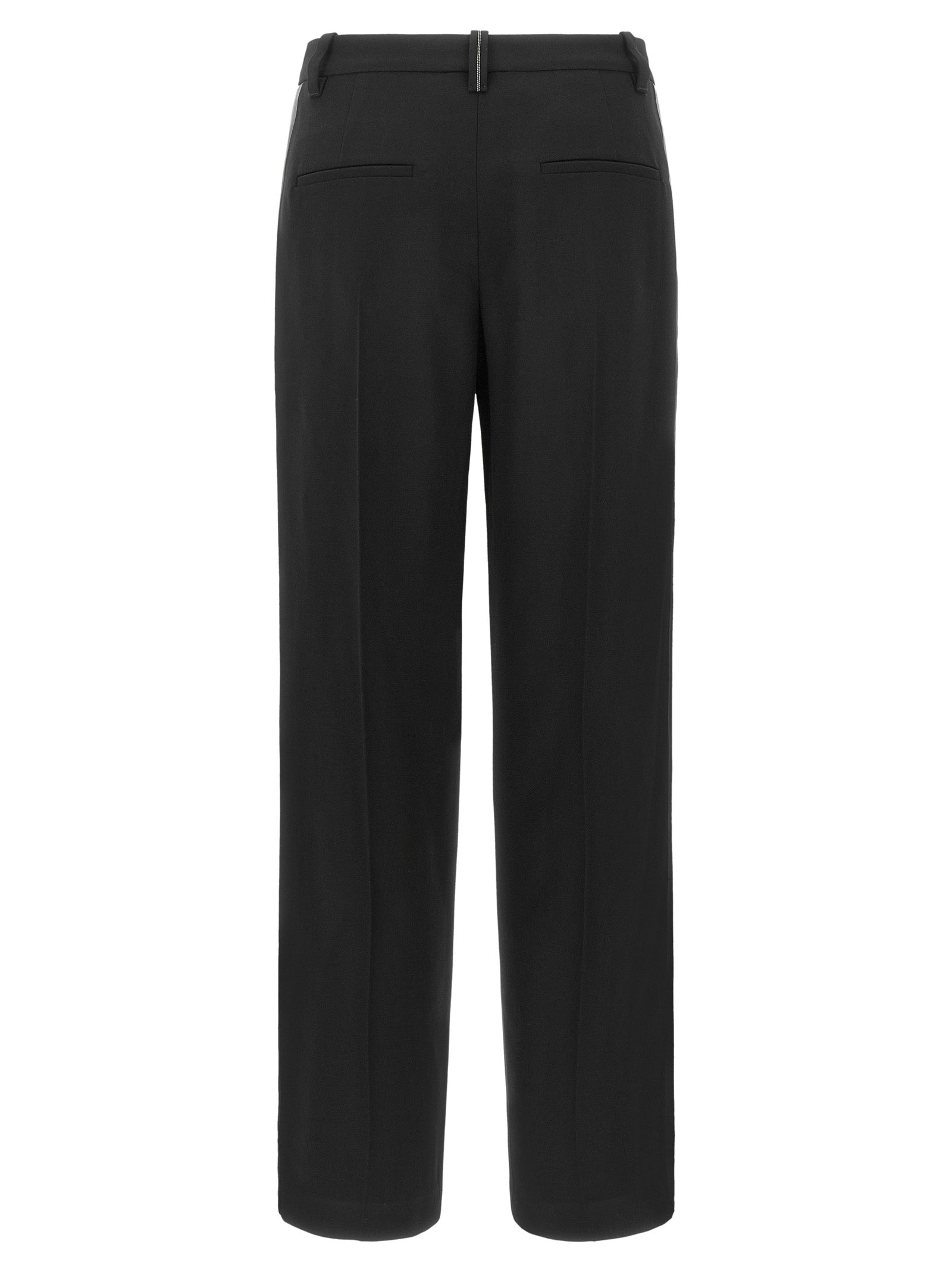 Black Virgin Wool Casual Pants