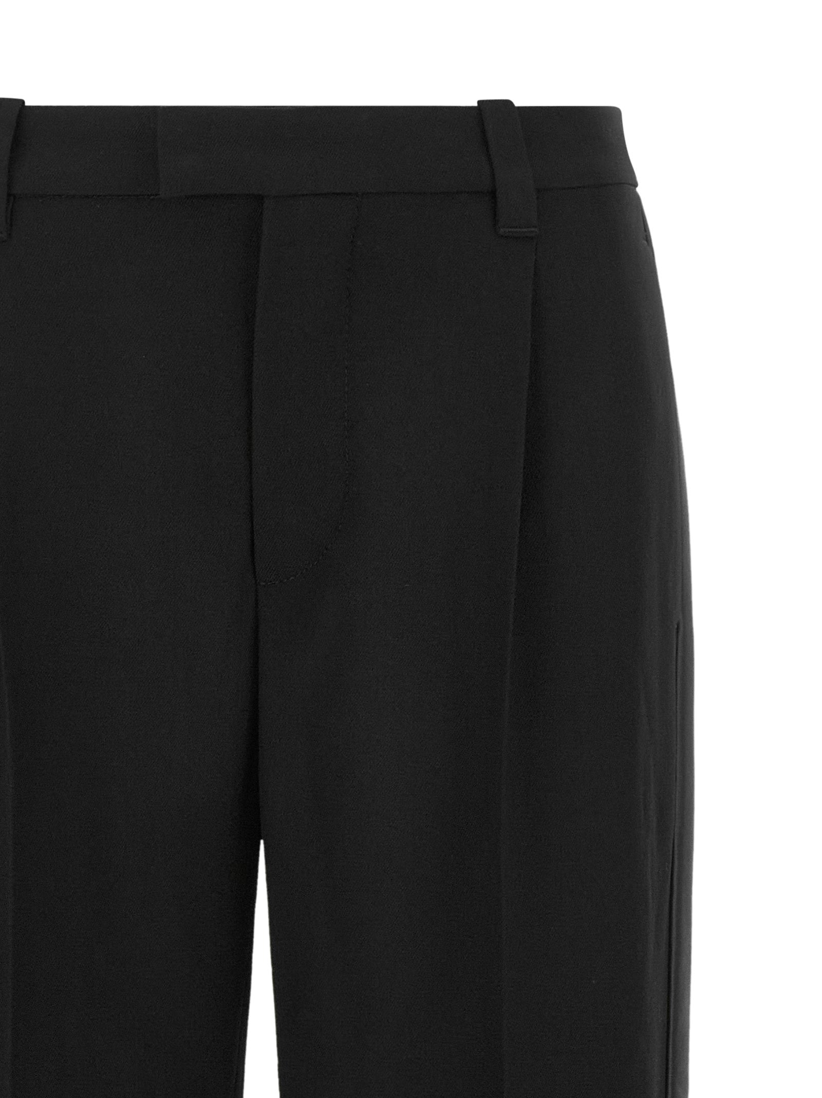 Black Virgin Wool Casual Pants