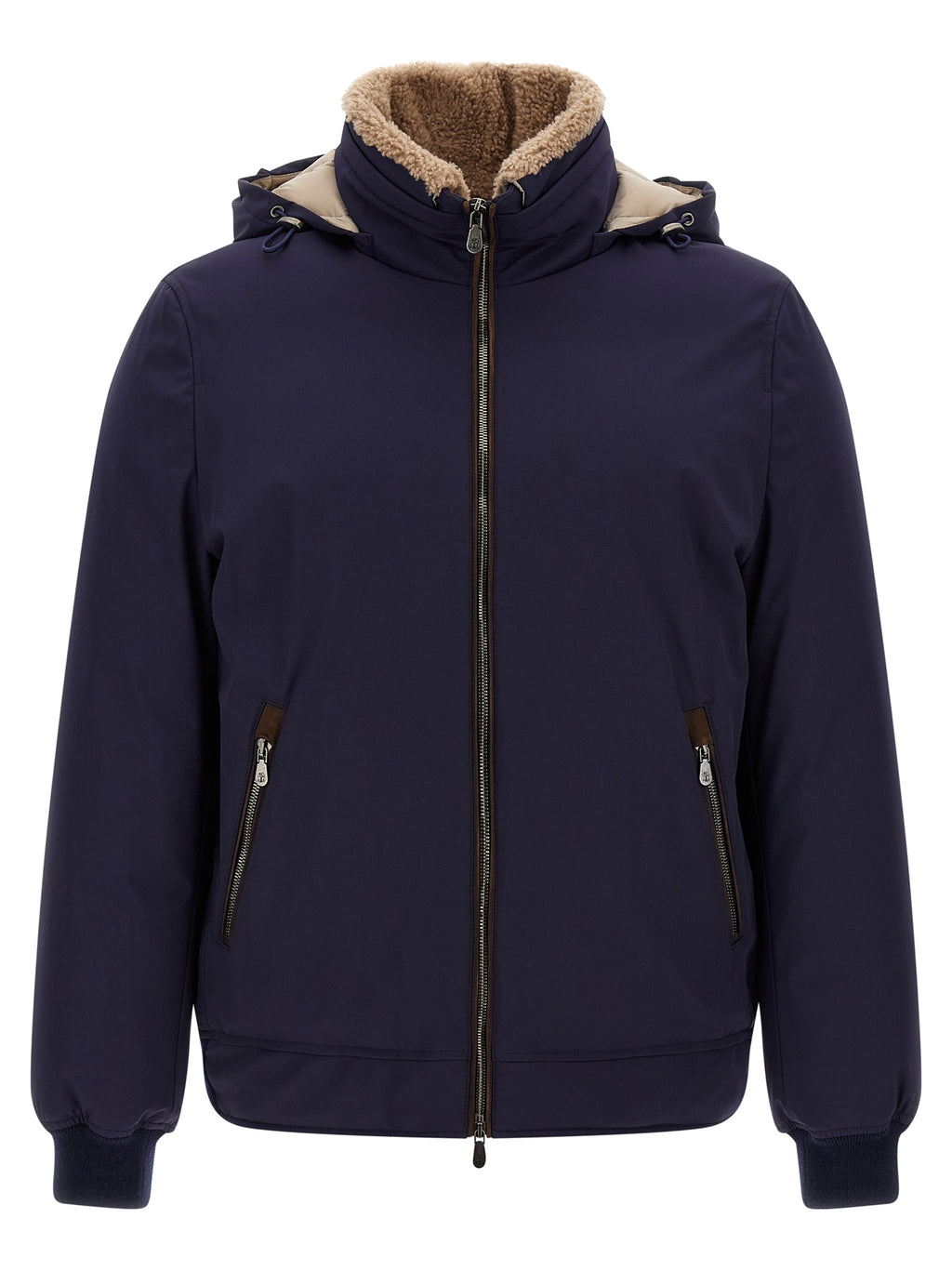 Blue Polyamide Full-Length Jacket