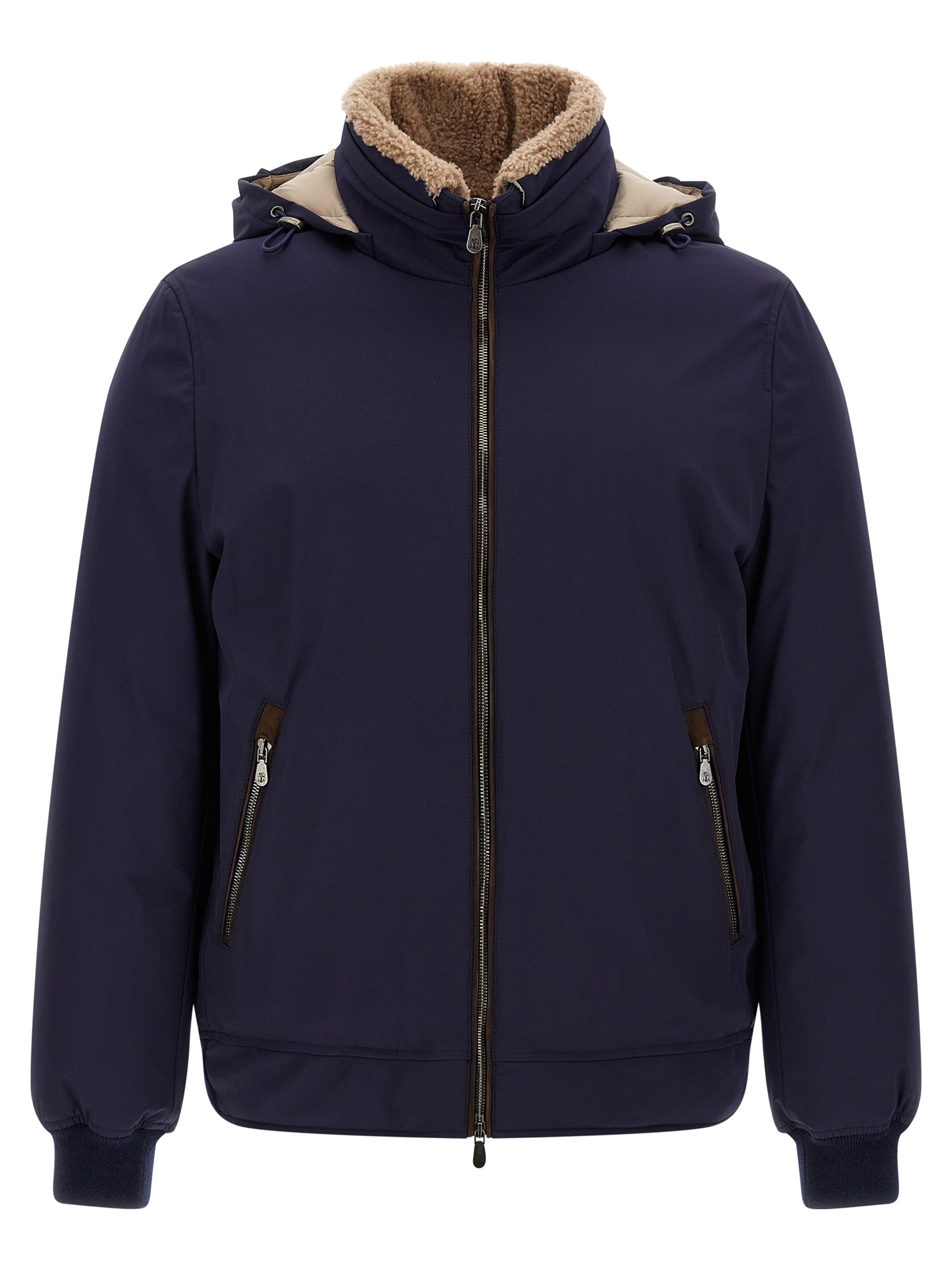 Blue Polyamide Full-Length Jacket