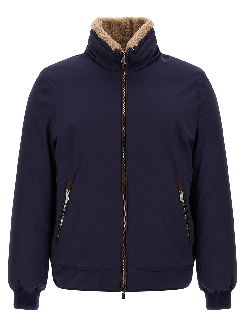 Blue Polyamide Full-Length Jacket