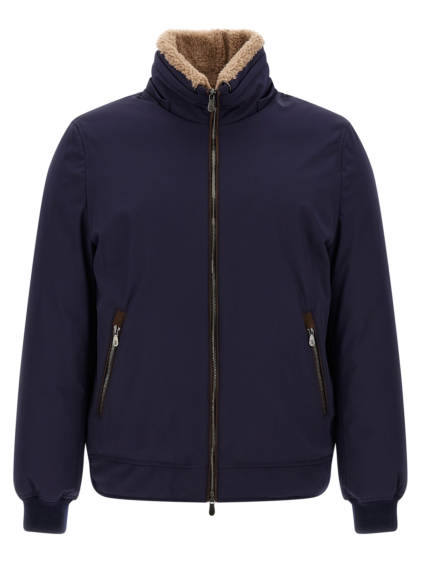 Blue Polyamide Full-Length Jacket