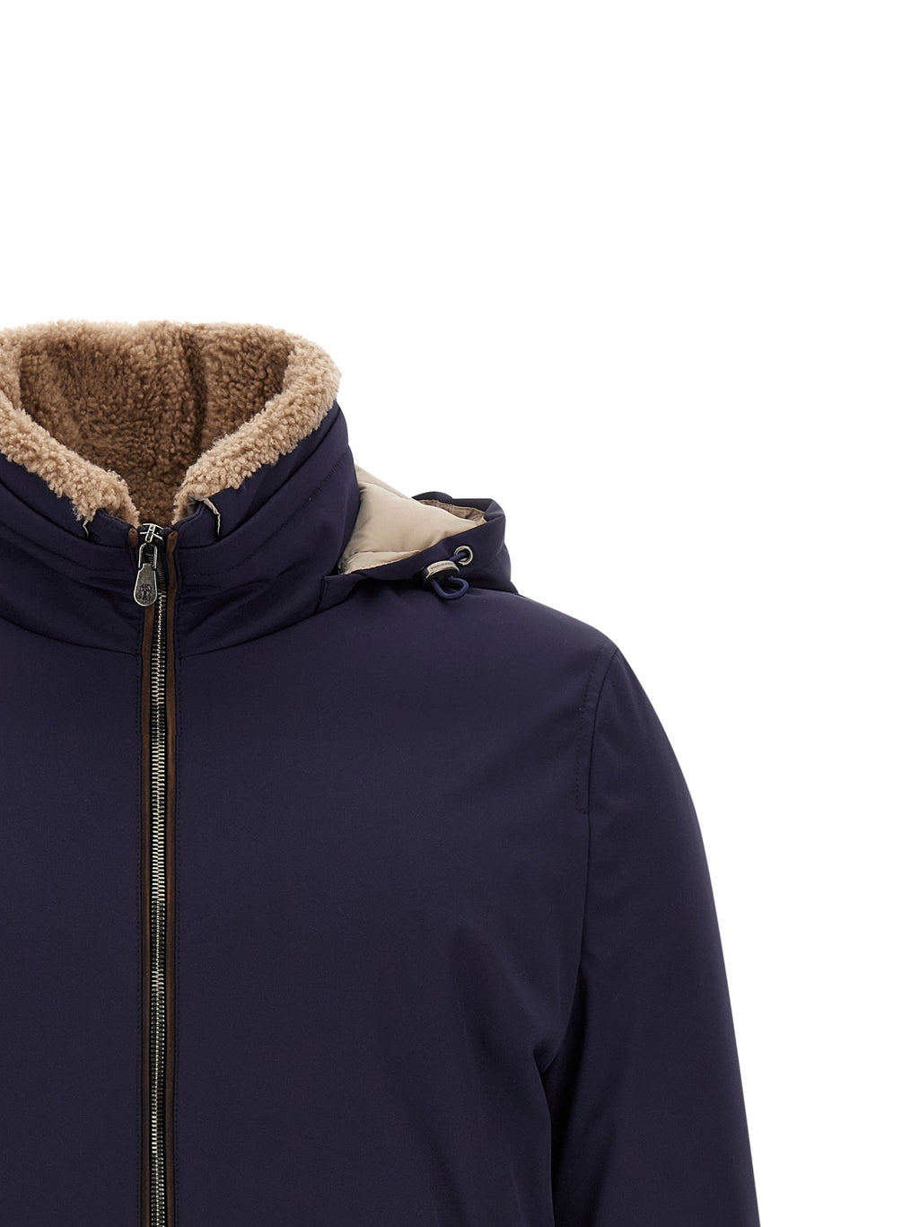 Blue Polyamide Full-Length Jacket
