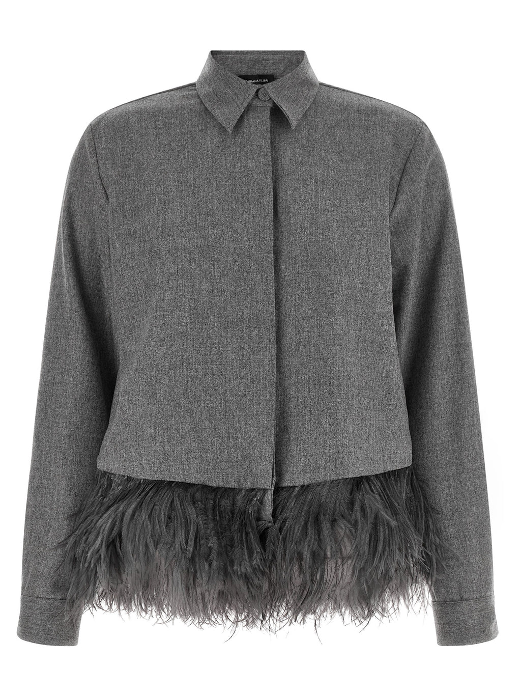 Gray Virgin Wool Blouse
