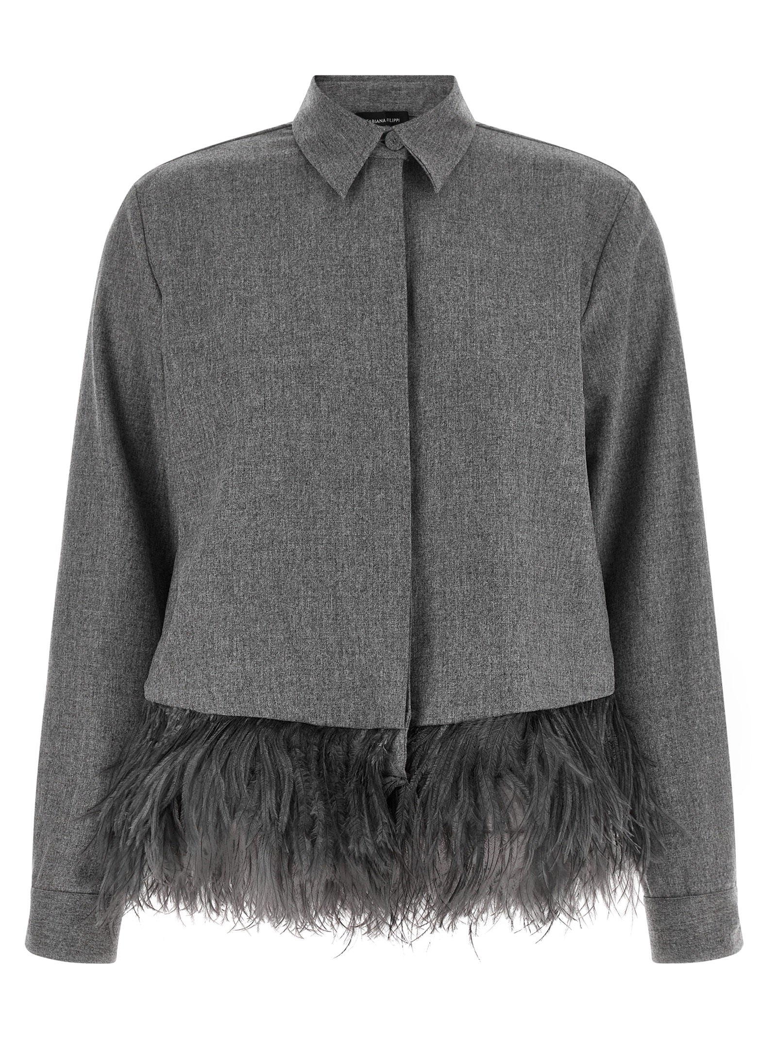 Gray Virgin Wool Blouse
