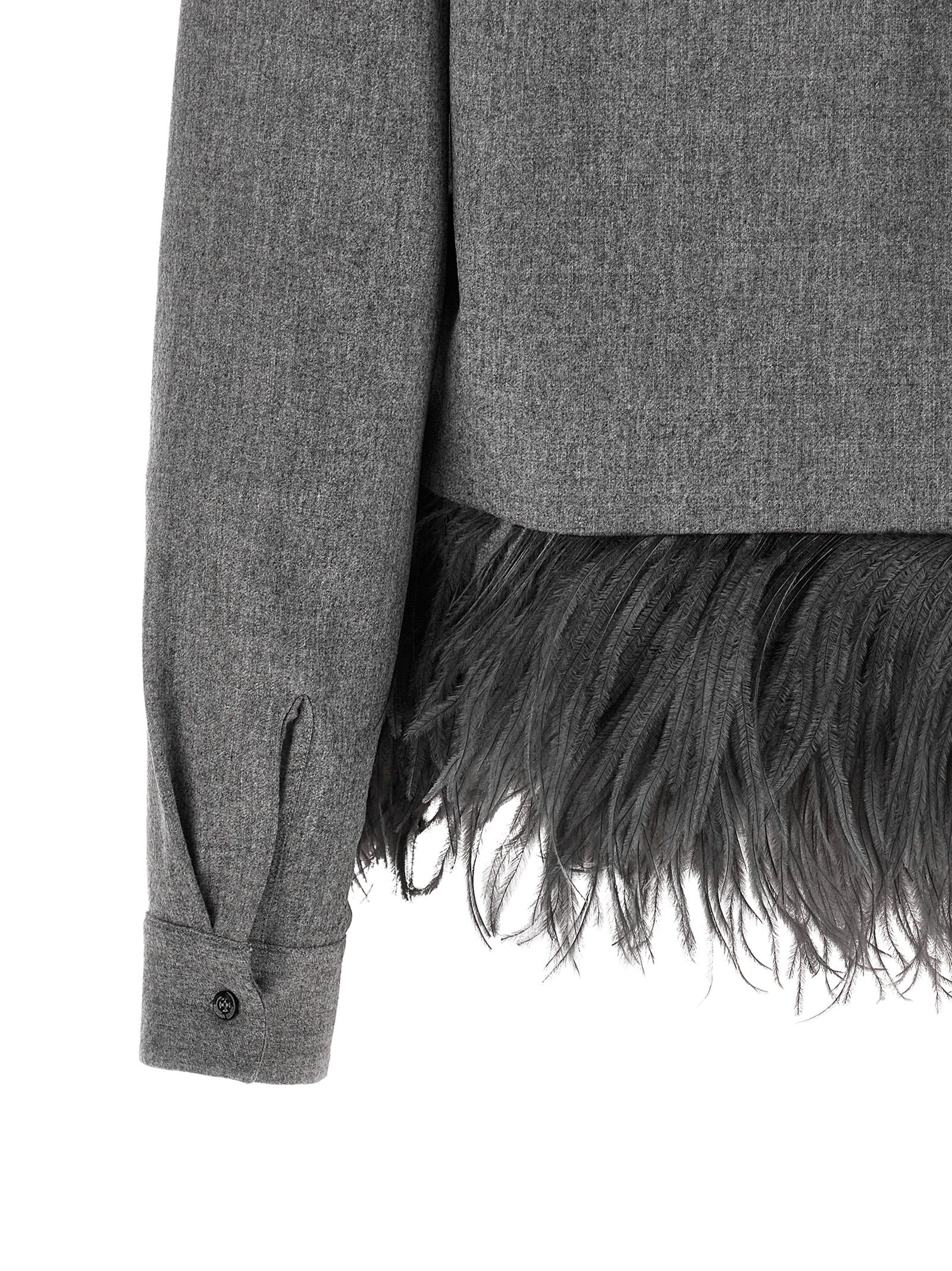 Gray Virgin Wool Blouse