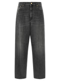 Gray Cotton Relaxed Fit Jeans