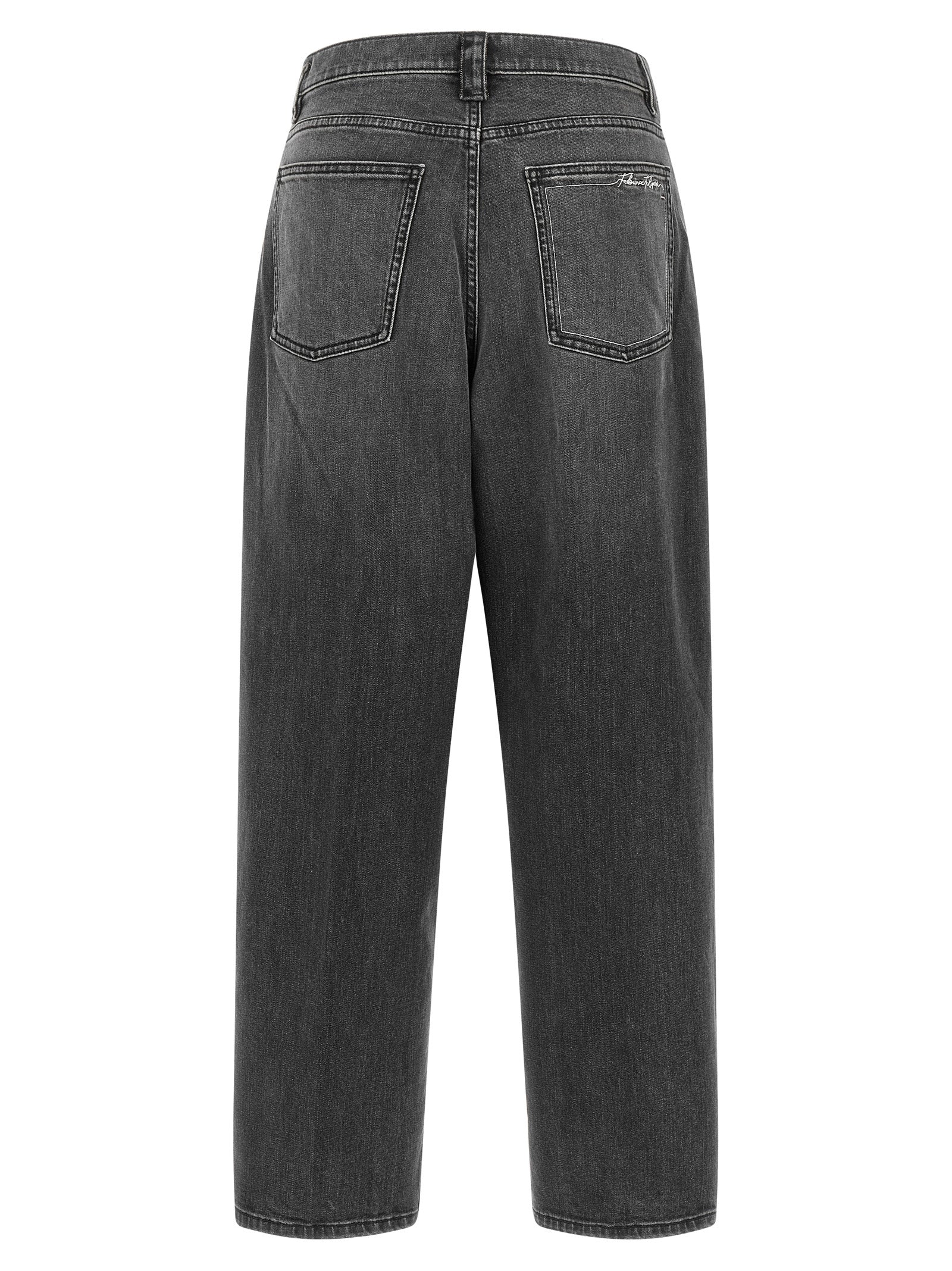 Gray Cotton Relaxed Fit Jeans