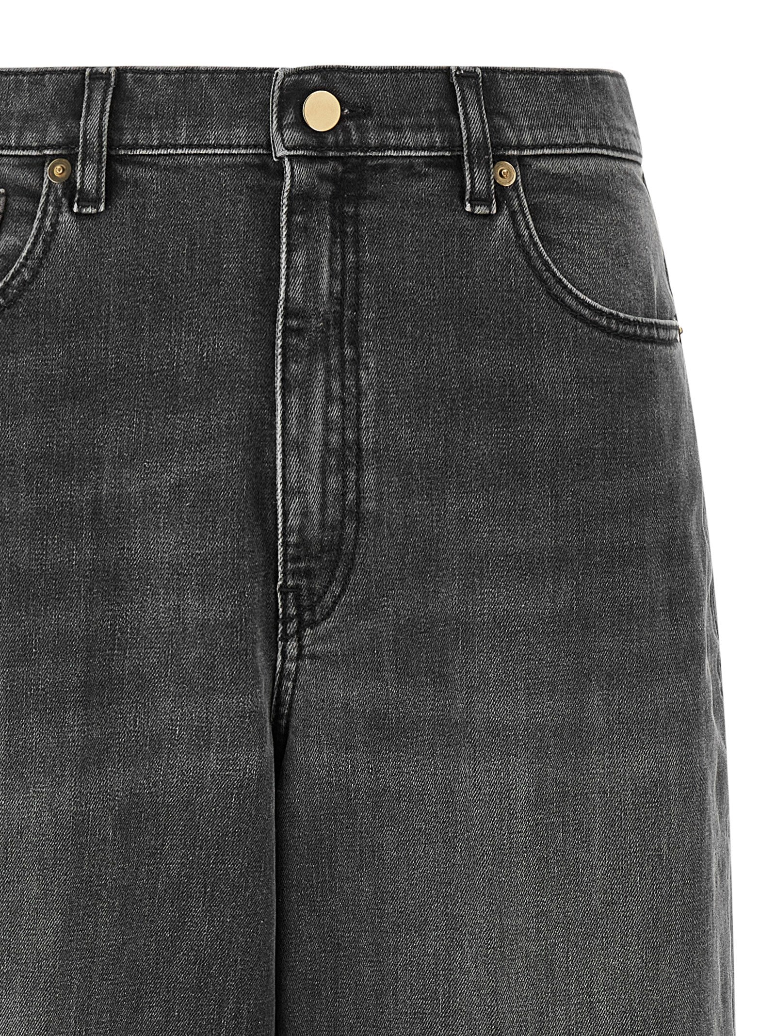 Gray Cotton Relaxed Fit Jeans