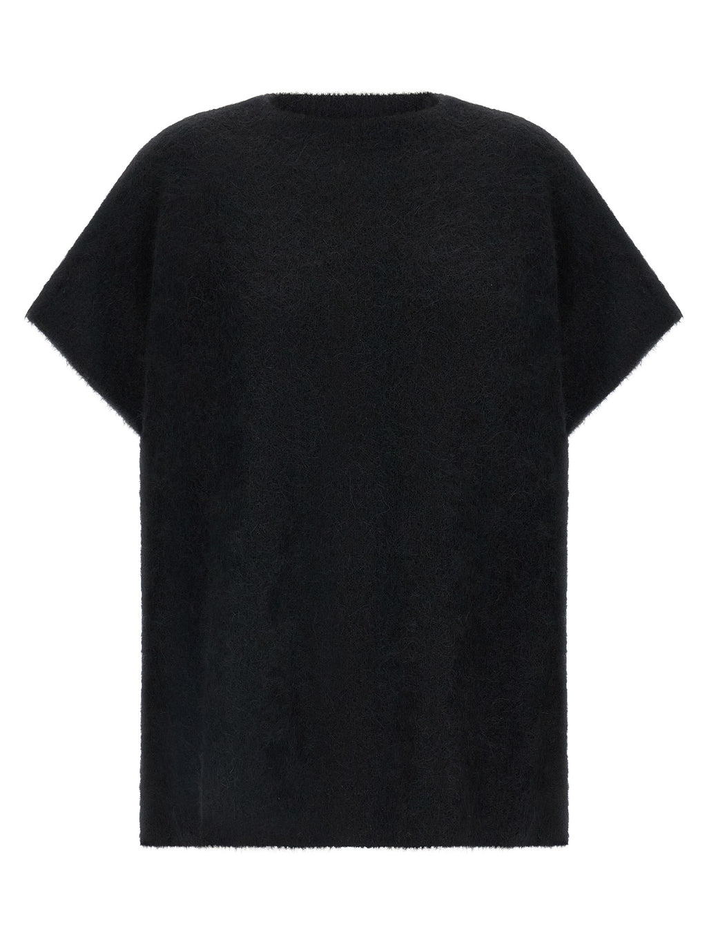 Black Alpaca Leather Cardigan